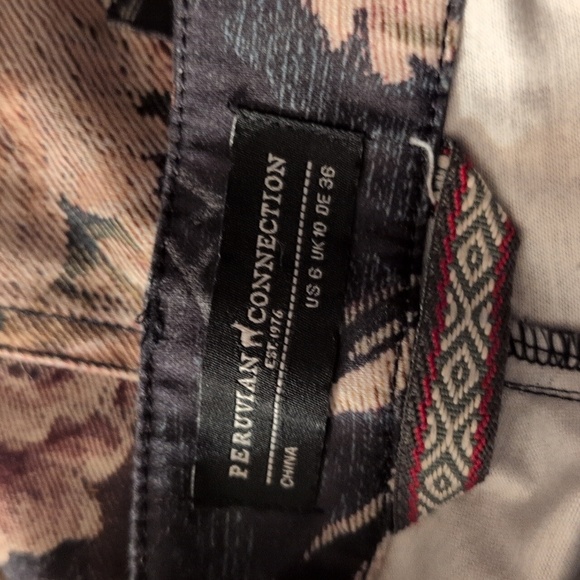 Peruvian Connection Floral Patterned Women's Jeans - Picture 3 of 4
